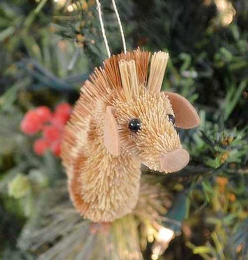 Brushart Bristle Brush Bauble Ornament Giraffe